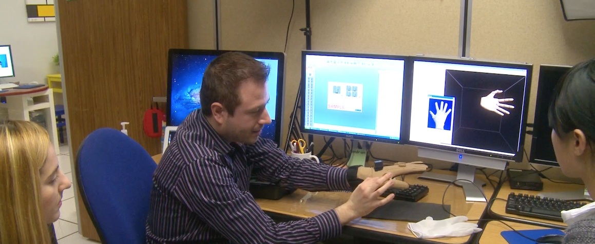 Motion-capture equipment recording in the laboratory.