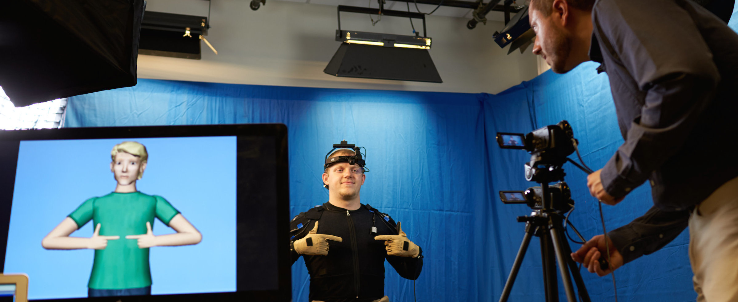 Motion-capture equipment recording in the laboratory.